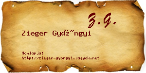 Zieger Gyöngyi névjegykártya